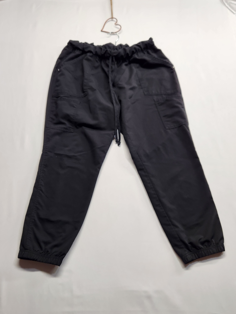 ⭐️Scrubstar Ultimate Stretch Cargo Jogger Scrub Pants Black L/Large Petite